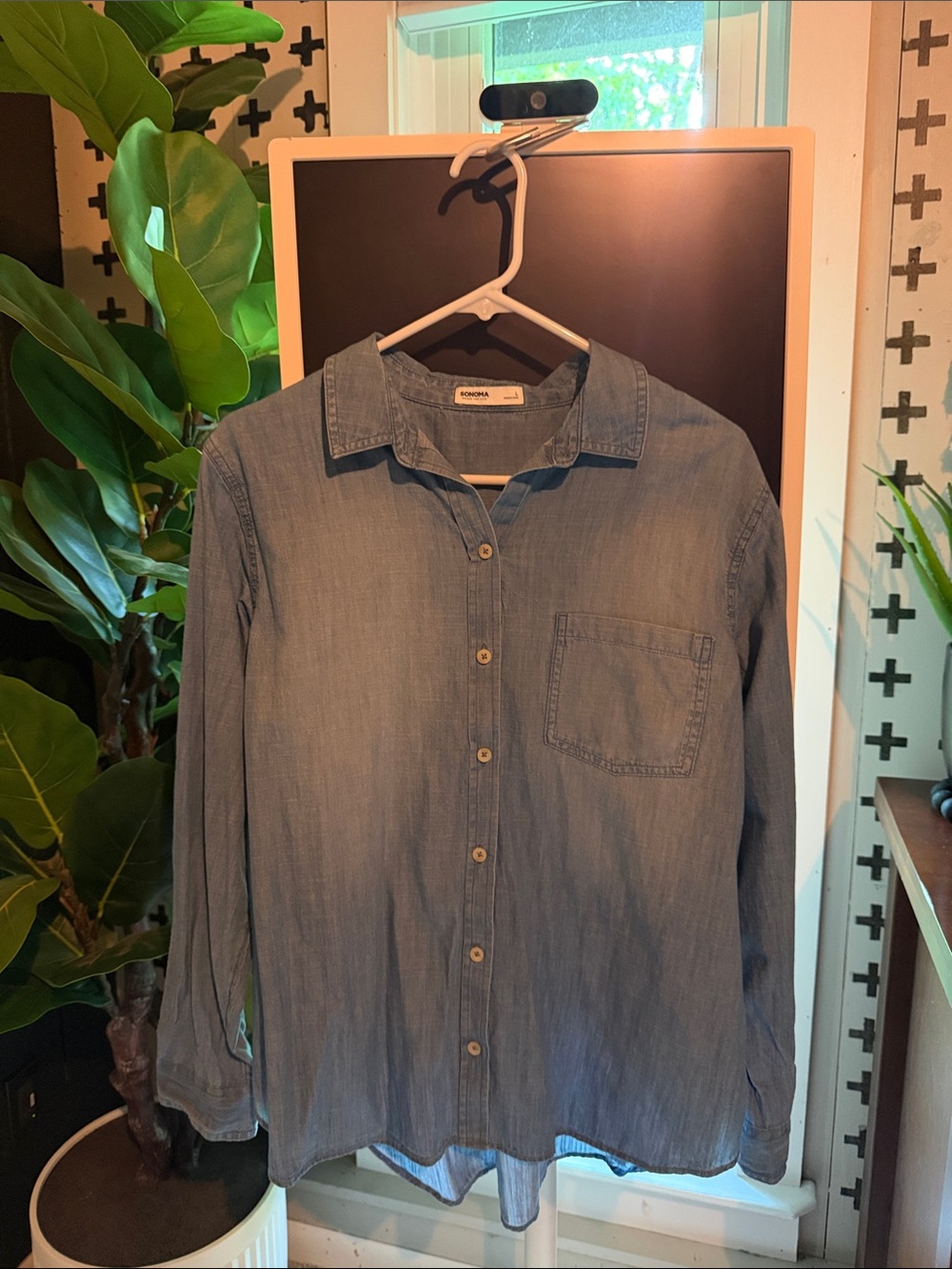 Sonoma Light Blue Denim-Style Button Down Shirt